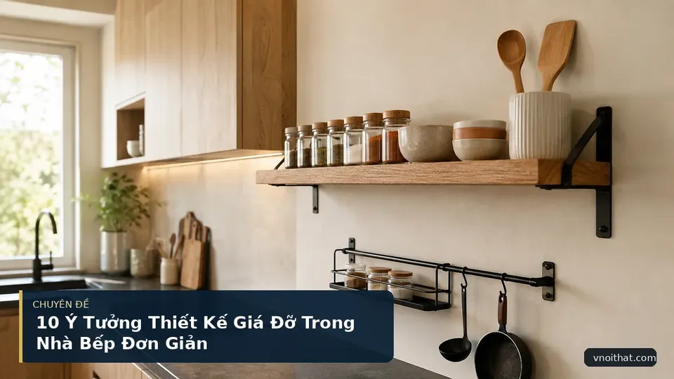 10 Ý Tưởng Thiết Kế Giá Đỡ Trong Nhà Bếp Đơn Giản