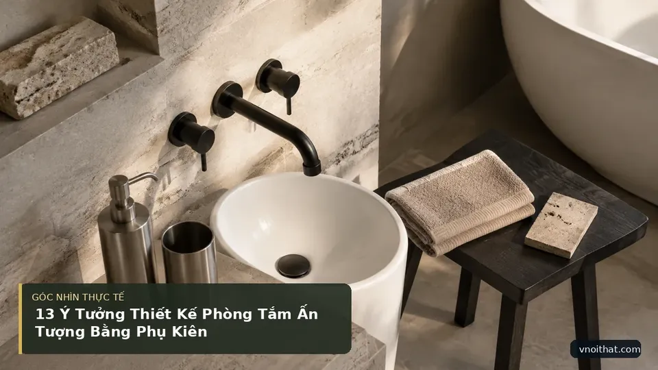 Chi tiết minh họa nội thất trong bài 13 Ý Tưởng Thiết Kế Phòng Tắm Ấn Tượng Bằng Phụ Kiên