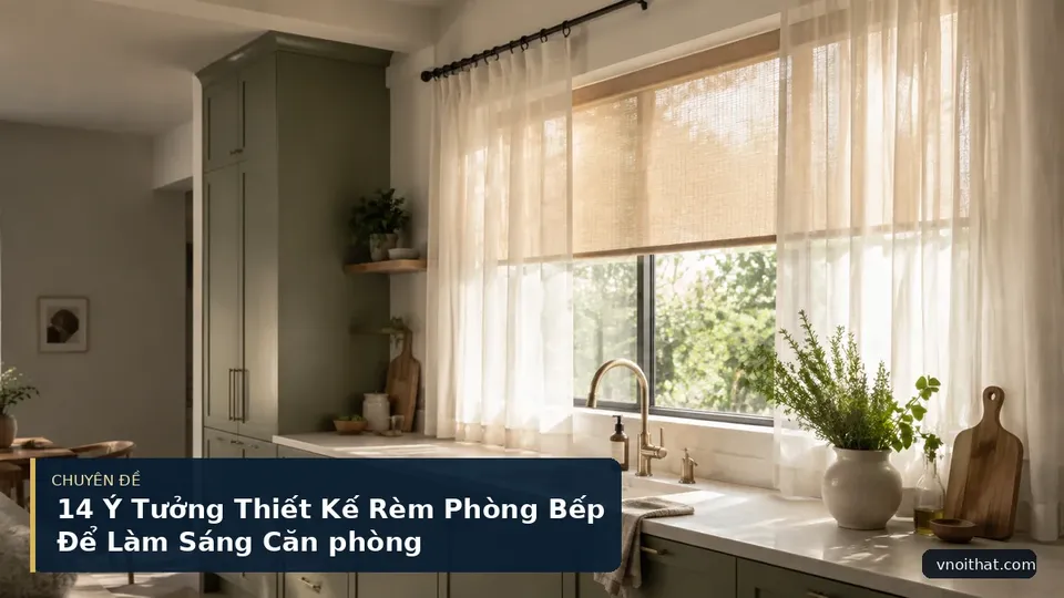 14 Ý Tưởng Thiết Kế Rèm Phòng Bếp Để Làm Sáng Căn phòng