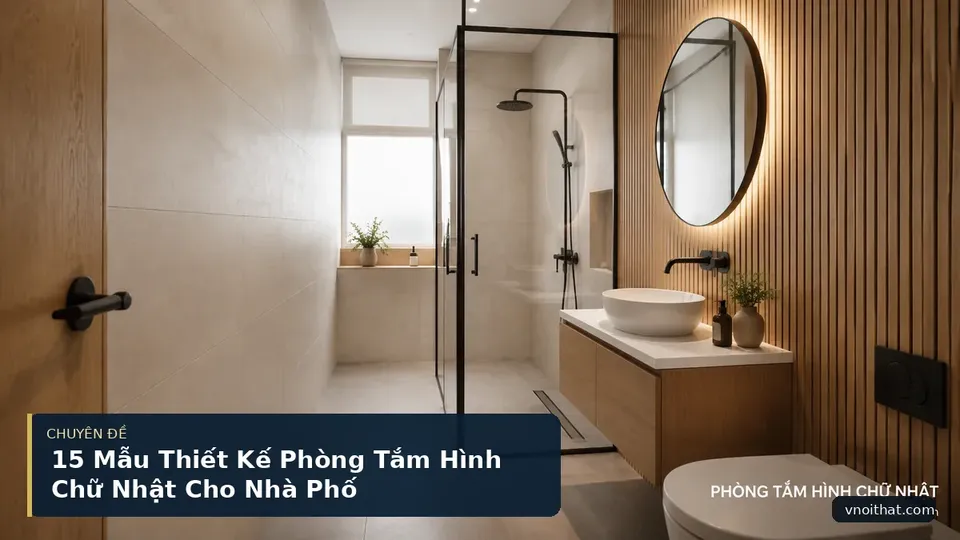 15 Mẫu Thiết Kế Phòng Tắm Hình Chữ Nhật Cho Nhà Phố