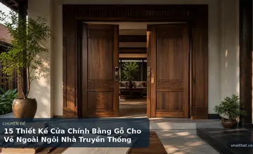 15 Thiết Kế Cửa Chính Bằng Gỗ Cho Vẻ Ngoài Ngôi Nhà Truyền Thống