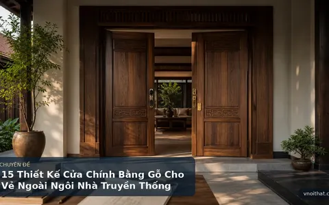 15 Thiết Kế Cửa Chính Bằng Gỗ Cho Vẻ Ngoài Ngôi Nhà Truyền Thống