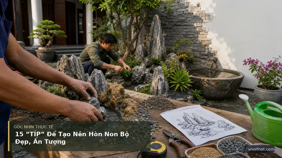 15 “TÍP” Để Tạo Nên Hòn Non Bộ Đẹp, Ấn Tượng — hình minh họa nội thất