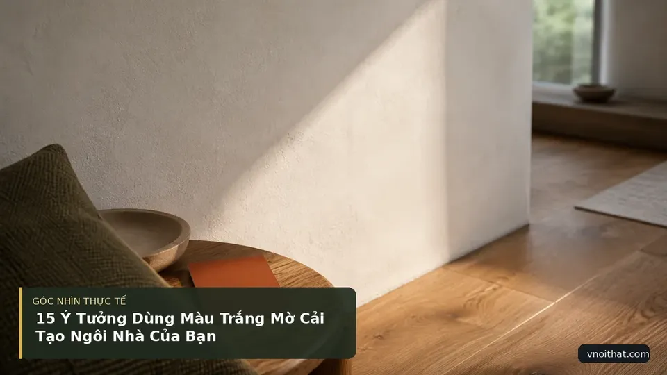 Chi tiết minh họa nội thất trong bài 15 Ý Tưởng Dùng Màu Trắng Mờ Cải Tạo Ngôi Nhà Của Bạn