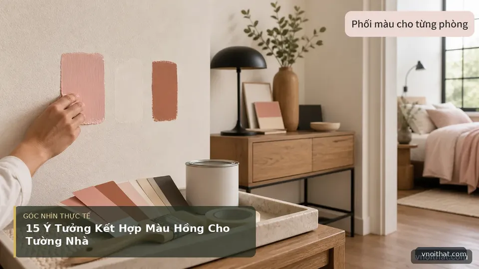 15 Ý Tưởng Kết Hợp Màu Hồng Cho Tường Nhà — hình minh họa nội thất