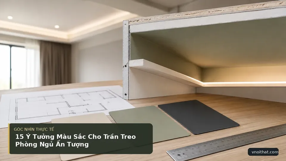 Chi tiết minh họa nội thất trong bài 15 Ý Tưởng Màu Sắc Cho Trần Treo Phòng Ngủ Ấn Tượng