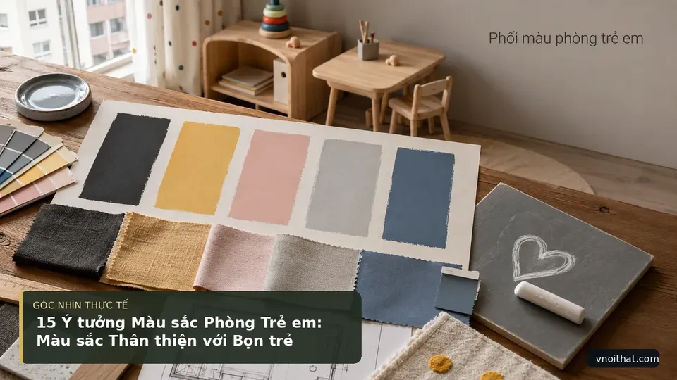 Chi tiết minh họa nội thất trong bài 15 Ý tưởng Màu sắc Phòng Trẻ em: Màu sắc Thân thiện với Bọn trẻ