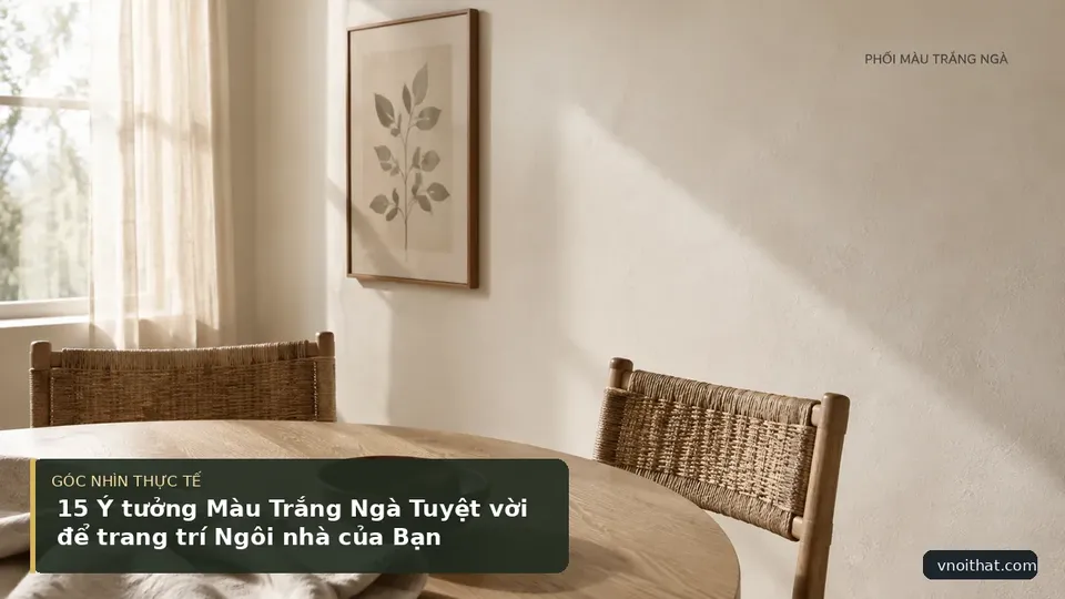 Chi tiết minh họa nội thất trong bài 15 Ý tưởng Màu Trắng Ngà Tuyệt vời để trang trí Ngôi nhà của Bạn
