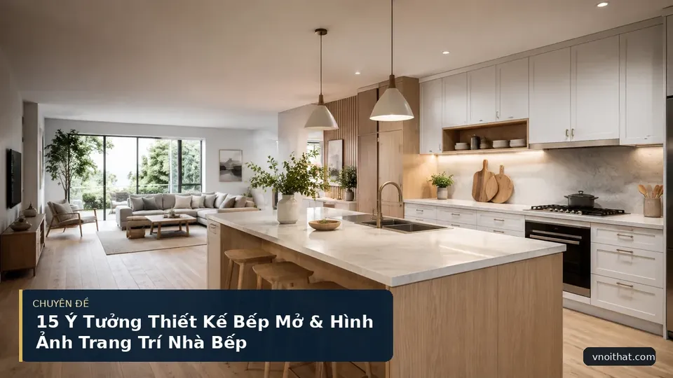 15 Ý Tưởng Thiết Kế Bếp Mở & Hình Ảnh Trang Trí Nhà Bếp