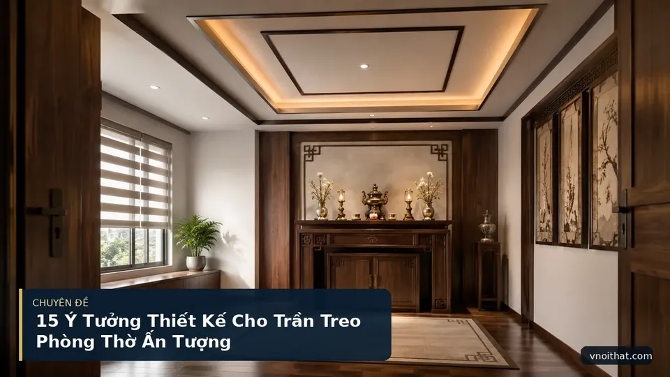 15 Ý Tưởng Thiết Kế Cho Trần Treo Phòng Thờ Ấn Tượng