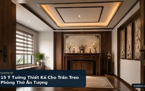 15 Ý Tưởng Thiết Kế Cho Trần Treo Phòng Thờ Ấn Tượng