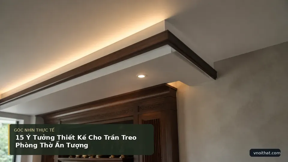 Chi tiết minh họa nội thất trong bài 15 Ý Tưởng Thiết Kế Cho Trần Treo Phòng Thờ Ấn Tượng
