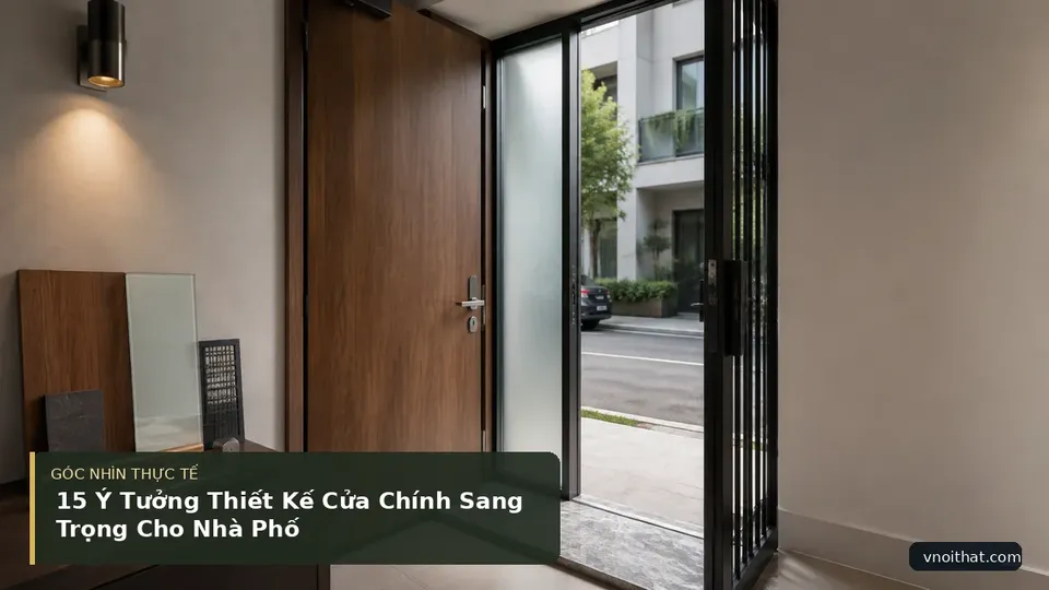 Chi tiết minh họa nội thất trong bài 15 Ý Tưởng Thiết Kế Cửa Chính Sang Trọng Cho Nhà Phố