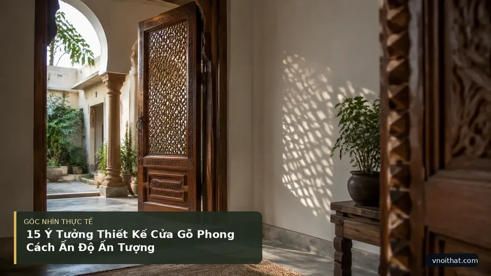Chi tiết minh họa nội thất trong bài 15 Ý Tưởng Thiết Kế Cửa Gỗ Phong Cách Ấn Độ Ấn Tượng