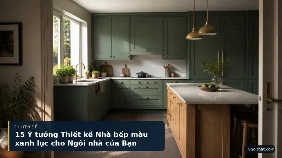 15 Ý tưởng Thiết kế Nhà bếp màu xanh lục cho Ngôi nhà của Bạn