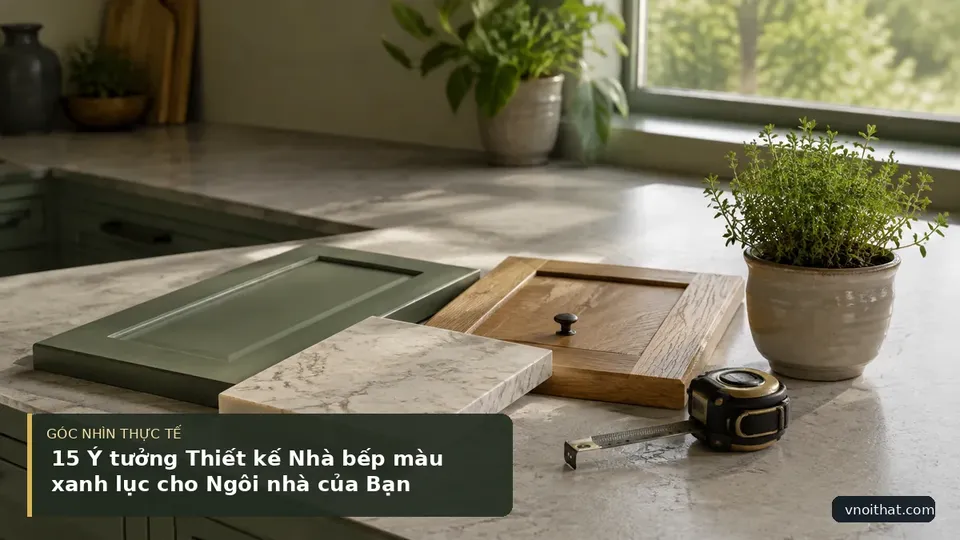 Chi tiết minh họa nội thất trong bài 15 Ý tưởng Thiết kế Nhà bếp màu xanh lục cho Ngôi nhà của Bạn