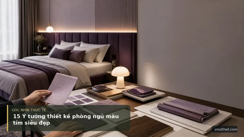 15 Ý tưởng thiết kế phòng ngủ màu tím siêu đẹp — hình minh họa nội thất