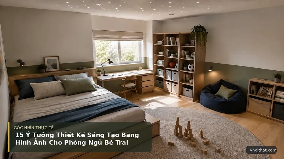 Chi tiết minh họa nội thất trong bài 15 Ý Tưởng Thiết Kế Sáng Tạo Bằng Hình Ảnh Cho Phòng Ngủ Bé Trai