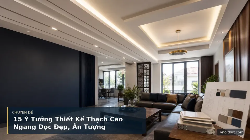 15 Ý Tưởng Thiết Kế Thạch Cao Ngang Dọc Đẹp, Ấn Tượng