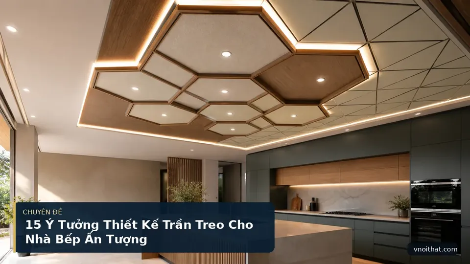 15 Ý Tưởng Thiết Kế Trần Treo Cho Nhà Bếp Ấn Tượng