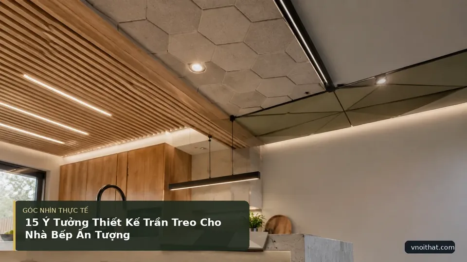 Chi tiết minh họa nội thất trong bài 15 Ý Tưởng Thiết Kế Trần Treo Cho Nhà Bếp Ấn Tượng