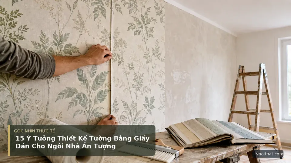 Chi tiết minh họa nội thất trong bài 15 Ý Tưởng Thiết Kế Tường Bằng Giấy Dán Cho Ngôi Nhà Ấn Tượng