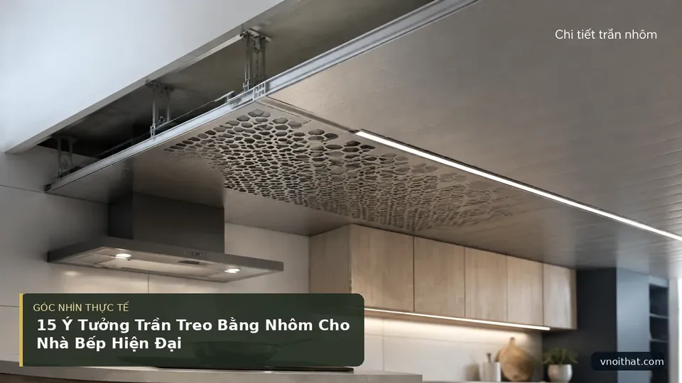 Chi tiết minh họa nội thất trong bài 15 Ý Tưởng Trần Treo Bằng Nhôm Cho Nhà Bếp Hiện Đại