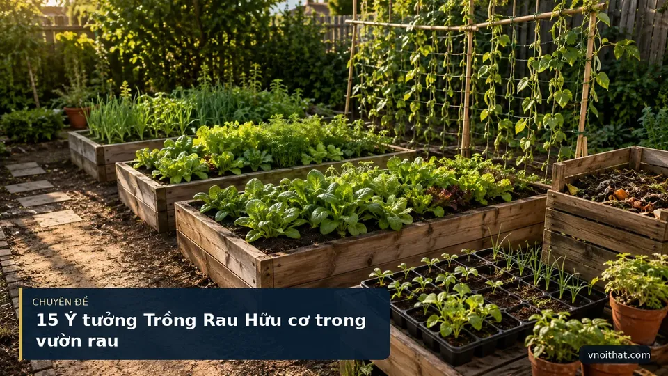 15 Ý tưởng Trồng Rau Hữu cơ trong vườn rau