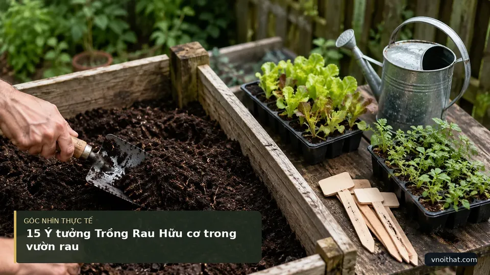Chi tiết minh họa nội thất trong bài 15 Ý tưởng Trồng Rau Hữu cơ trong vườn rau