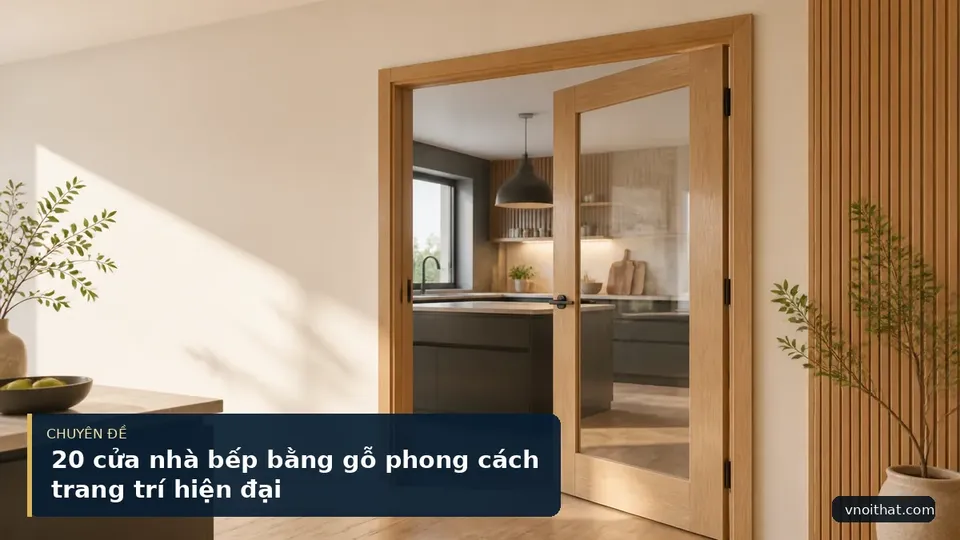 20 cửa nhà bếp bằng gỗ phong cách trang trí hiện đại