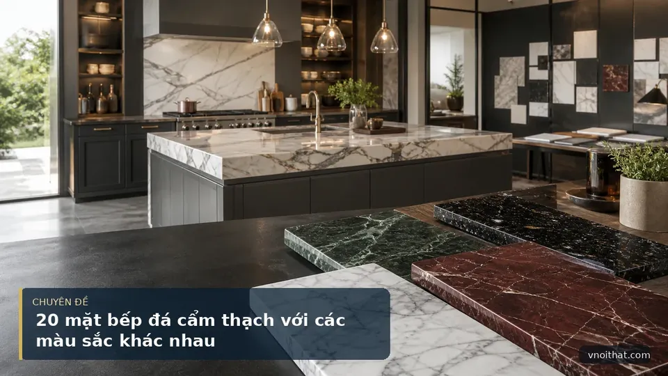 20 mặt bếp đá cẩm thạch với các màu sắc khác nhau