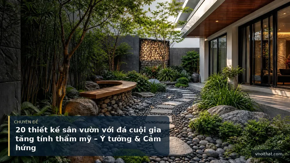 20 thiết kế sân vườn với đá cuội gia tăng tính thẩm mỹ – Ý tưởng & Cảm hứng