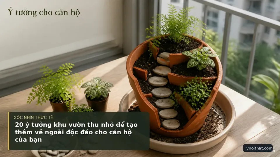 Chi tiết minh họa nội thất trong bài 20 ý tưởng khu vườn thu nhỏ để tạo thêm vẻ ngoài độc đáo cho căn hộ của bạn