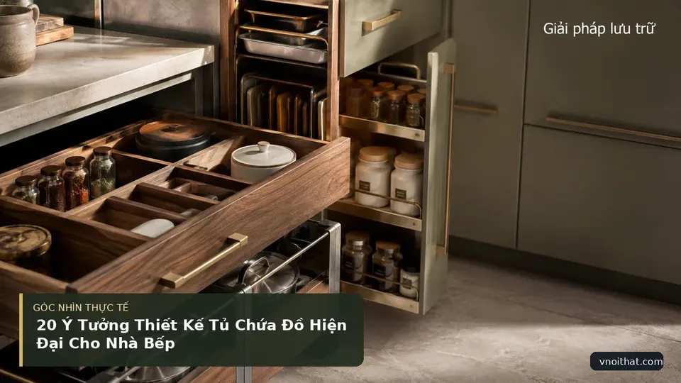 Chi tiết minh họa nội thất trong bài 20 Ý Tưởng Thiết Kế Tủ Chứa Đồ Hiện Đại Cho Nhà Bếp