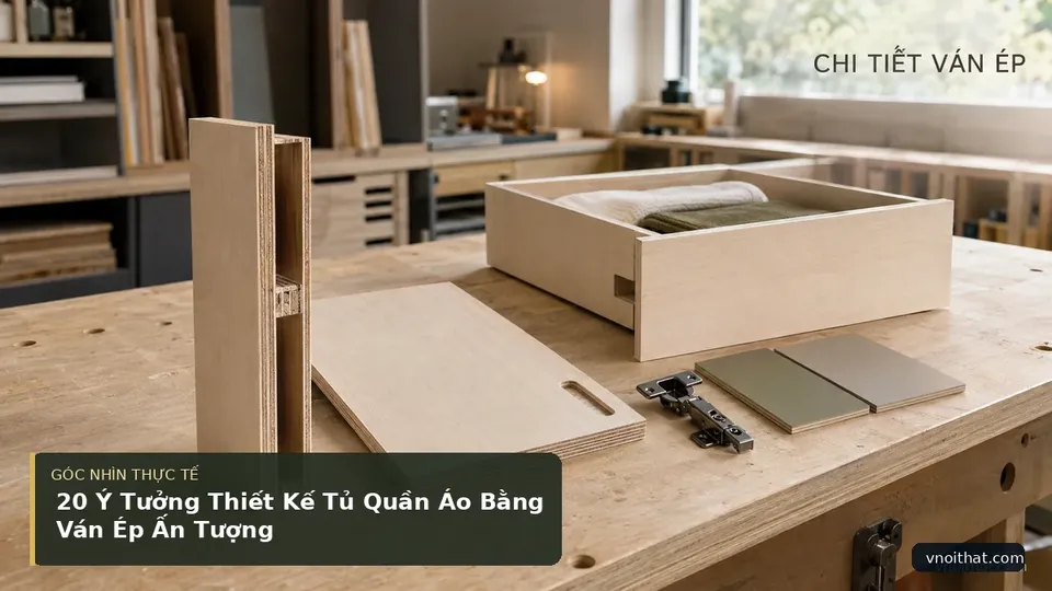 Chi tiết minh họa nội thất trong bài 20 Ý Tưởng Thiết Kế Tủ Quần Áo Bằng Ván Ép Ấn Tượng