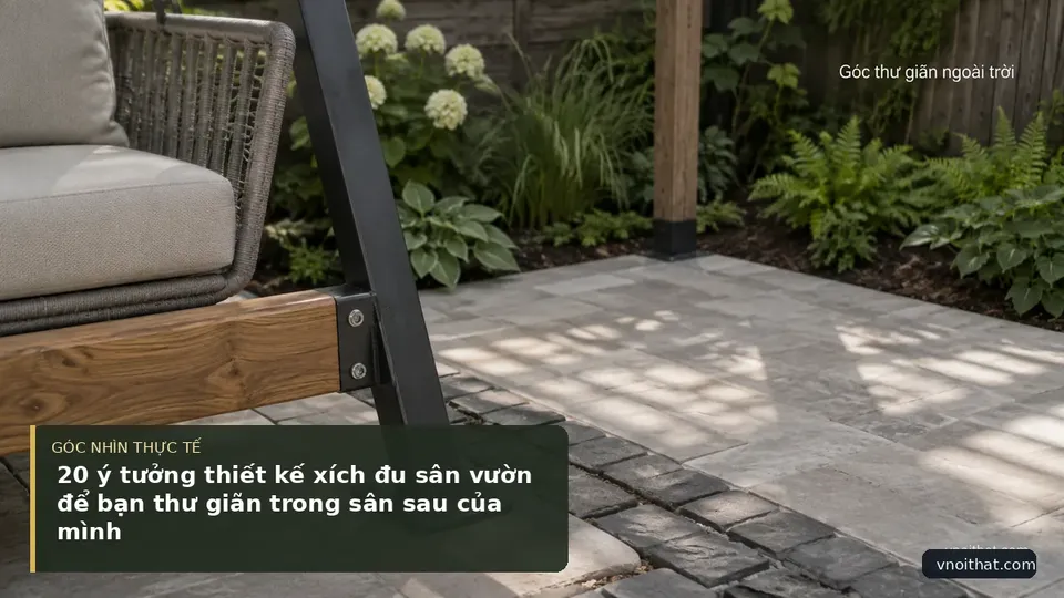 Chi tiết minh họa nội thất trong bài 20 ý tưởng thiết kế xích đu sân vườn để bạn thư giãn trong sân sau của mình