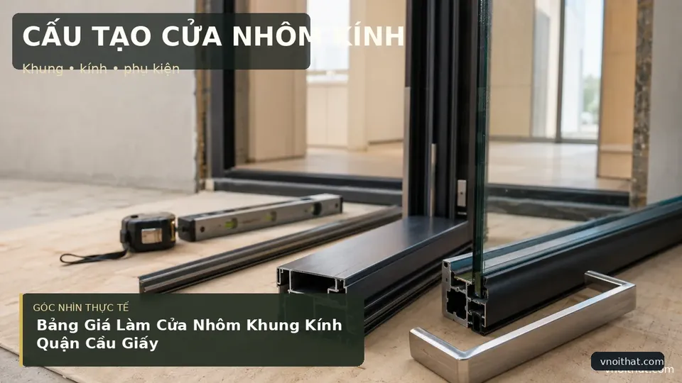 Chi tiết minh họa nội thất trong bài Bảng Giá Làm Cửa Nhôm Khung Kính Quận Cầu Giấy
