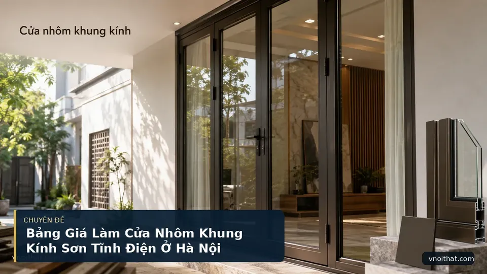 Bảng Giá Làm Cửa Nhôm Khung Kính Sơn Tĩnh Điện Ở Hà Nội