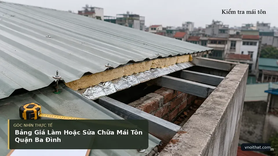 Chi tiết minh họa nội thất trong bài Bảng Giá Làm Hoặc Sửa Chữa Mái Tôn Quận Ba Đình