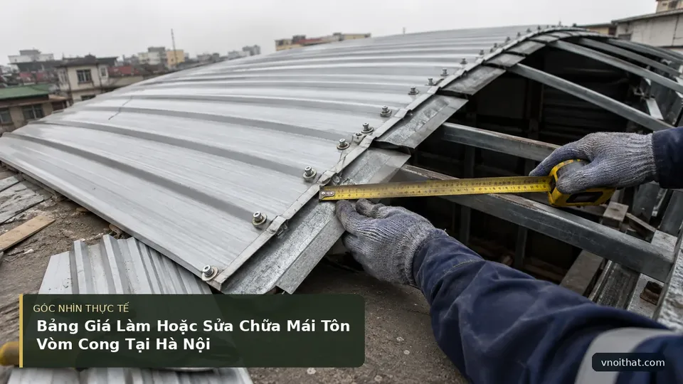 Chi tiết minh họa nội thất trong bài Bảng Giá Làm Hoặc Sửa Chữa Mái Tôn Vòm Cong Tại Hà Nội