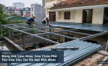 Bảng Giá Làm Hoặc Sửa Chữa Mái Tôn Che Sân Tại Hà Nội Mới Nhất