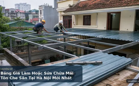 Bảng Giá Làm Hoặc Sửa Chữa Mái Tôn Che Sân Tại Hà Nội Mới Nhất