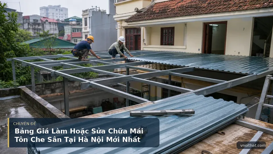 Bảng Giá Làm Hoặc Sửa Chữa Mái Tôn Che Sân Tại Hà Nội Mới Nhất