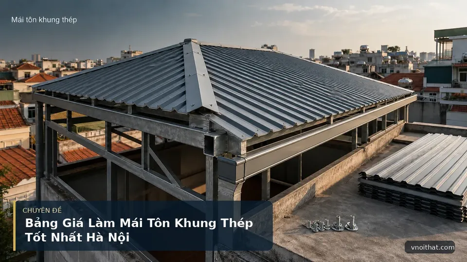 Bảng Giá Làm Mái Tôn Khung Thép Tốt Nhất Hà Nội