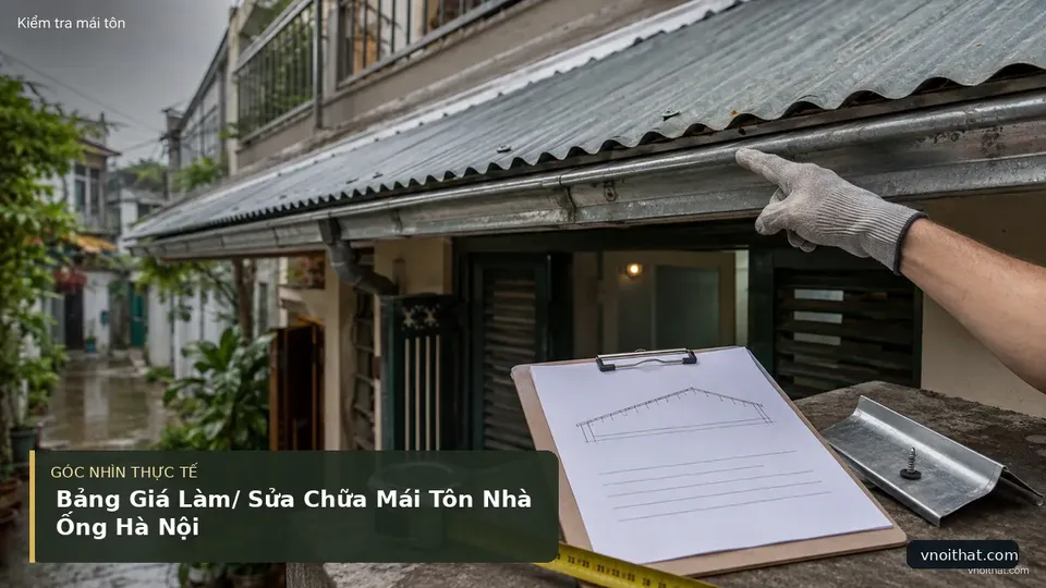 Chi tiết minh họa nội thất trong bài Bảng Giá Làm/ Sửa Chữa Mái Tôn Nhà Ống Hà Nội