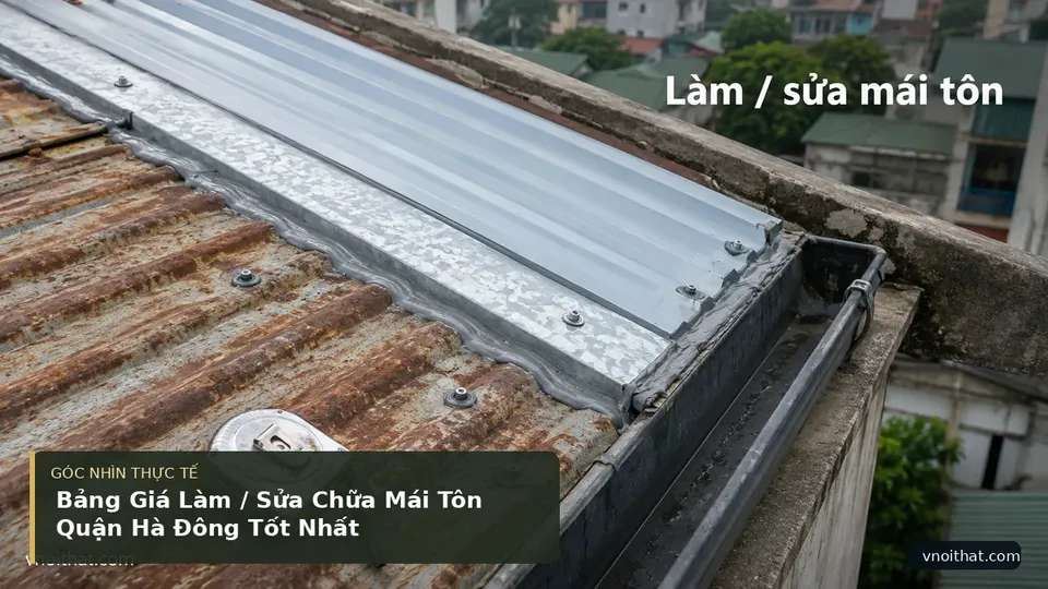 Chi tiết minh họa nội thất trong bài Bảng Giá Làm / Sửa Chữa Mái Tôn Quận Hà Đông Tốt Nhất