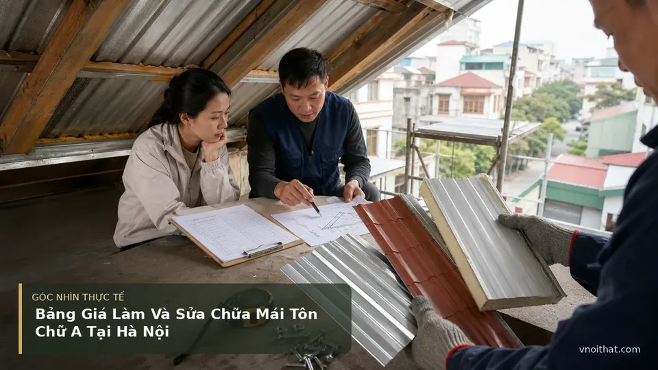 Bảng Giá Làm Và Sửa Chữa Mái Tôn Chữ A Tại Hà Nội — hình minh họa nội thất