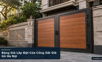 Bảng Giá Lắp Đặt Cửa Cổng Sắt Giả Gỗ Hà Nội