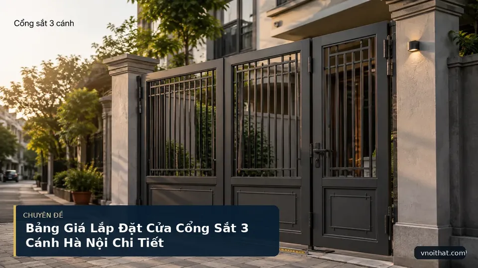 Bảng Giá Lắp Đặt Cửa Cổng Sắt 3 Cánh Hà Nội Chi Tiết