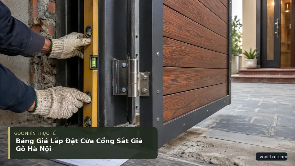 Chi tiết minh họa nội thất trong bài Bảng Giá Lắp Đặt Cửa Cổng Sắt Giả Gỗ Hà Nội
